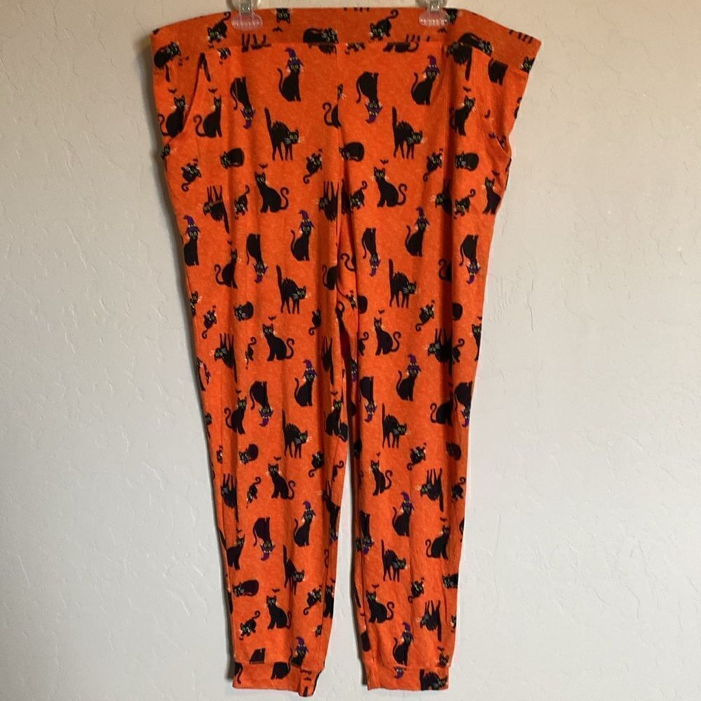 Soft black cat Halloween pajama lounge bottoms - Picture 4 of 4
